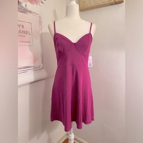 Wild Fable Mini Knit Skater Dress in Plum Purple - Picture 1 of 11